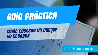 APRENDE A ENDOSAR UN CHEQUE EN ECUADOR [upl. by Daryle]