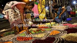 Offering with a difference vegetable and flower kolam [upl. by Fairfax]