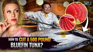 How to Cut a 500Pound Bluefin Tuna Secrets of the Professional Masters [upl. by Lemyt437]