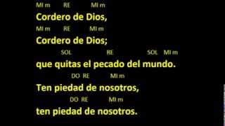 CANTOS PARA MISA  CORDERO DE DIOS 1  ACORDES Y LETRA [upl. by Akehsat]