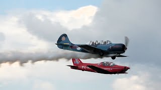 ▶️LOW PASS quotYAK Formationquot Smoke ON F22 and YAK52 Teuge 2024 [upl. by Zannini]