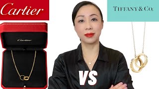 CARTIER INTERLOCKING LOVE NECKLACE VS TIFFANY NECKLACEMod shots Pros amp Cons Which One to buy [upl. by Mauricio]