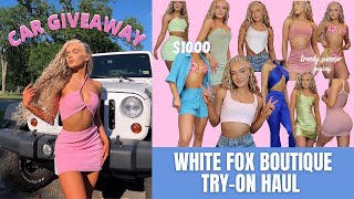 1000 WHITE FOX BOUTIQUE TRENDY SUMMER TRY ON CLOTHING HAUL  CAR GIVEAWAY plus Discount code [upl. by Arabelle]