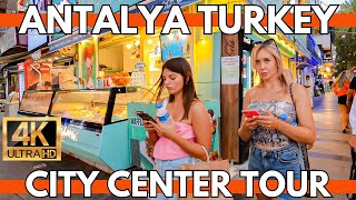 ANTALYA TURKEY 2023 CITY CENTERBAZAARKALEİÇİOLD TOWN 13 SEPTEMBER WALKING TOUR  4K UHD 60FPS [upl. by Aisanahta]