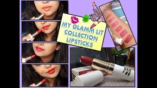 New Launched My Glamm LIT Collection Lipsticks Review and Swatches All LITaf [upl. by Eduardo]