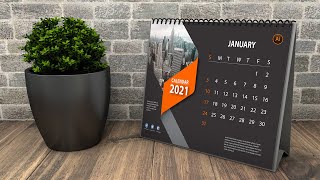 New Year Calendar Design  Desk Calendar Design in Illustrator Cc  Vertex Graphic [upl. by Elpmid]