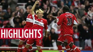 MATCH HIGHLIGHTS  Middlesbrough 4 Manchester United 1  October 2005 [upl. by Culosio]