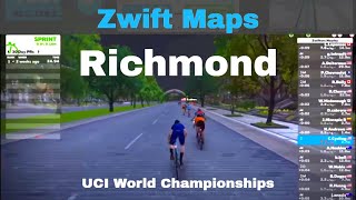 Zwift Maps Richmond UCI World Championships Course [upl. by Riegel416]