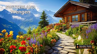 Wengen Switzerland 🇨🇭 Swiss Village Tour  Most Beautiful Villages in Switzerland 4k video walk [upl. by Wendin643]