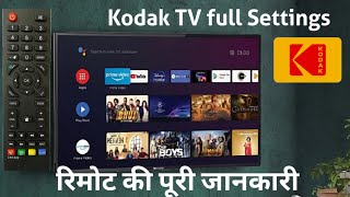 Kodak Smart Android TV Setting in hindi  Kodak TV Remote full details and Setting [upl. by Ynove943]