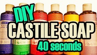 DIY DR BRONNERS LIQUID CASTILE SOAP RECIPE in 40 SECONDS [upl. by Wylma]