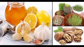 Remediu Detoxifiant Vindecător  AntiCancer cu 5 Ingrediente Miere Lămâi Usturoi Nuci și Grâu [upl. by Morez]