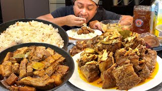 NAGMAMANTIKANG ADOBO MARAMING BAWANG OVERLOAD GARLIC ADOBO RICE Mukbang amp Recipe Filipino Food [upl. by Dhumma]