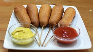 How to Make Corn Dogs  Easy Homemade Corn Dog Recipe [upl. by Mirth]