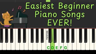 Easiest Beginner Piano Songs EVER to Learn [upl. by Kin]