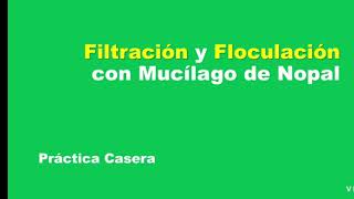 Floculación con mucílago de nopal Práctica casera [upl. by Trub]