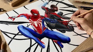 Drawing Marvel’s SpiderMan 2 • Time Lapse [upl. by Esirahs]