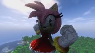 Minecraft Amy Rose Build Schematic  Sonic [upl. by Artkele]