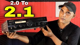 Convert 2 Channel Amplifier to 21  How to Make 21 Amplifier at Home Malayalam [upl. by Lionel]