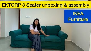 Ikea Ektorp 3 seater assembly with all the details  complete guide  Ikea Nagasandra Bangalore [upl. by Noyrb]