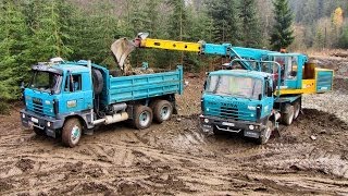 TATRA 815 UDS 114 TATRA 815 S3 New Holland backhoe  digging a pond [upl. by Outlaw783]