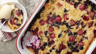 Classic Mixed Berry Dump Cake  Betty Crocker Recipe [upl. by Naut910]