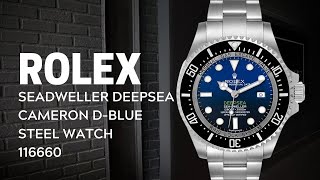 Rolex Seadweller Deepsea Cameron D Blue Steel Watch 116660  SwissWatchExpo [upl. by Leroj]