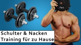 Nacken und Schultertraining zuhause  effektiver Kurzhantel Trainingsplan [upl. by Anaerda]