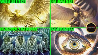 Seraphim Cherubim Four living Creatures amp Ophanim  Different types of Angels of God in Bible [upl. by Claudianus]