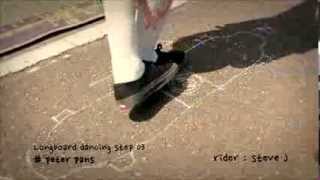 Longboard dancing step 03 Peter Pans 04 180 step to switch 180 step [upl. by Esinart]