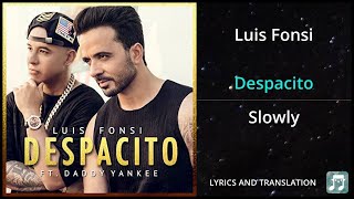 Luis Fonsi  Despacito Lyrics English Translation  ft Daddy Yankee  Dual Lyrics English [upl. by Annoid885]