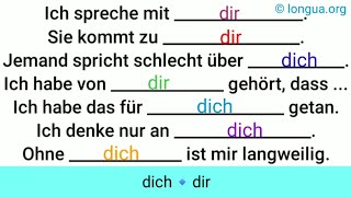 A1 A2 B1  Deutsch lernen Deutsche Grammatik dich oder dir als wie deutschlernen deutsch [upl. by Bayard427]