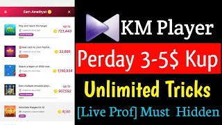 KM Player Unlimited Point Tricks  KM Player Easy Task  perday 35 earning  earn star bangla [upl. by Raskin]