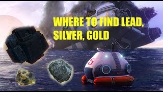 Subnautica Where To Find Lead Gold Silver  How To [upl. by Eislrahc]