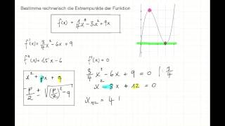 Differentialrechnung Extremstellen bestimmen Beispiel 2 [upl. by Ayhay]