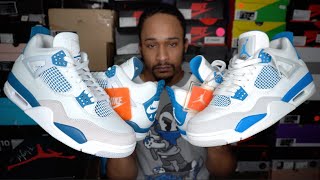 2024 vs 2012 Jordan Military Blue 4s Comparison Review with On Feet Footage [upl. by Lamp]