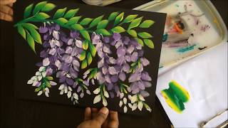 One stroke Painting Wisteria [upl. by Ahseetal]