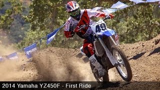 2014 Yamaha YZ450F First Ride  MotoUSA [upl. by Eirojam677]