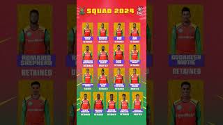 CPL 2024  Guyana Amazon Warrior squad GAW full squad  CPL players draft  Guyana team players [upl. by Ihskaneem]