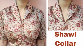 How to properly sew a shawl collar blouseshawl collar tutorial [upl. by Cicily]