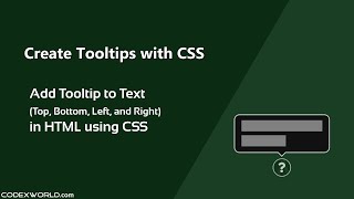 How to Create Tooltip with CSS [upl. by Eam]