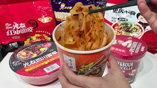 Trying 6 Spicy Chinese Instant Noodles [upl. by Boothe]