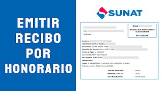 Emitir Recibo por Honorarios Electronico 2024  SUNAT [upl. by Maillij]