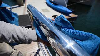 How to Polish and Wax Yacht Stainless Hand Rails [upl. by Annnora316]