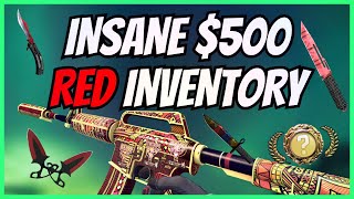 BEST RED CSGO INVENTORY FOR 500 Insane Cheap Red CSGOCS2 Skins 2023 [upl. by Otrebmal]