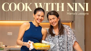 Cooking My Moms 4Cheese Lasagna  Cook with Nini  Janine Gutierrez [upl. by Hazeefah791]