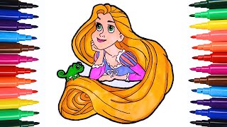 Draw RAPUNZEL from Tangled  Disney Princess  disney disneyjunior art tangled rapunzel [upl. by Aitam]