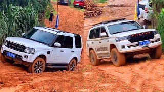 Land Cruiser VXR 57L V8 vs Land Rover Discovery HSE 30L V6 And Land Cruiser Prado 27LPK Offroad [upl. by Nuris]