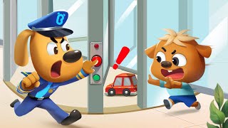 Revolving Door Safety  Safety Tips  Kids Cartoon  Police Cartoon  Sheriff Labrador [upl. by Ferino]