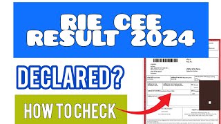 NCERT RIE CEE Result 2024  How To Check Assam RIE CEE Result 2024 [upl. by Estus]